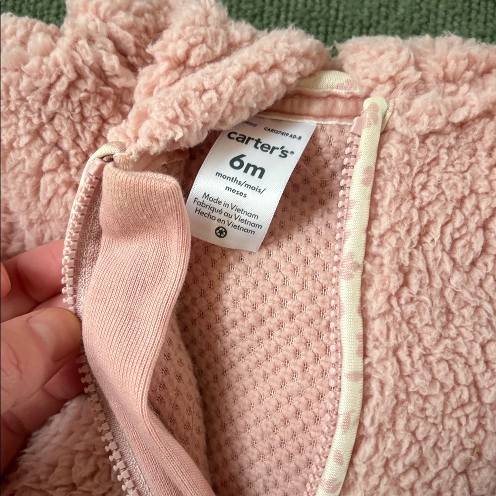 Bundle of 2 Winter Cozy Pink and Gray Baby 3-6 Months One Pieces - Picture 2 of 4